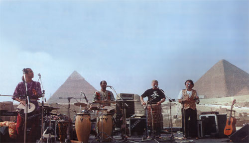 One Drum Quartet at the Pyramids in Gizeh
